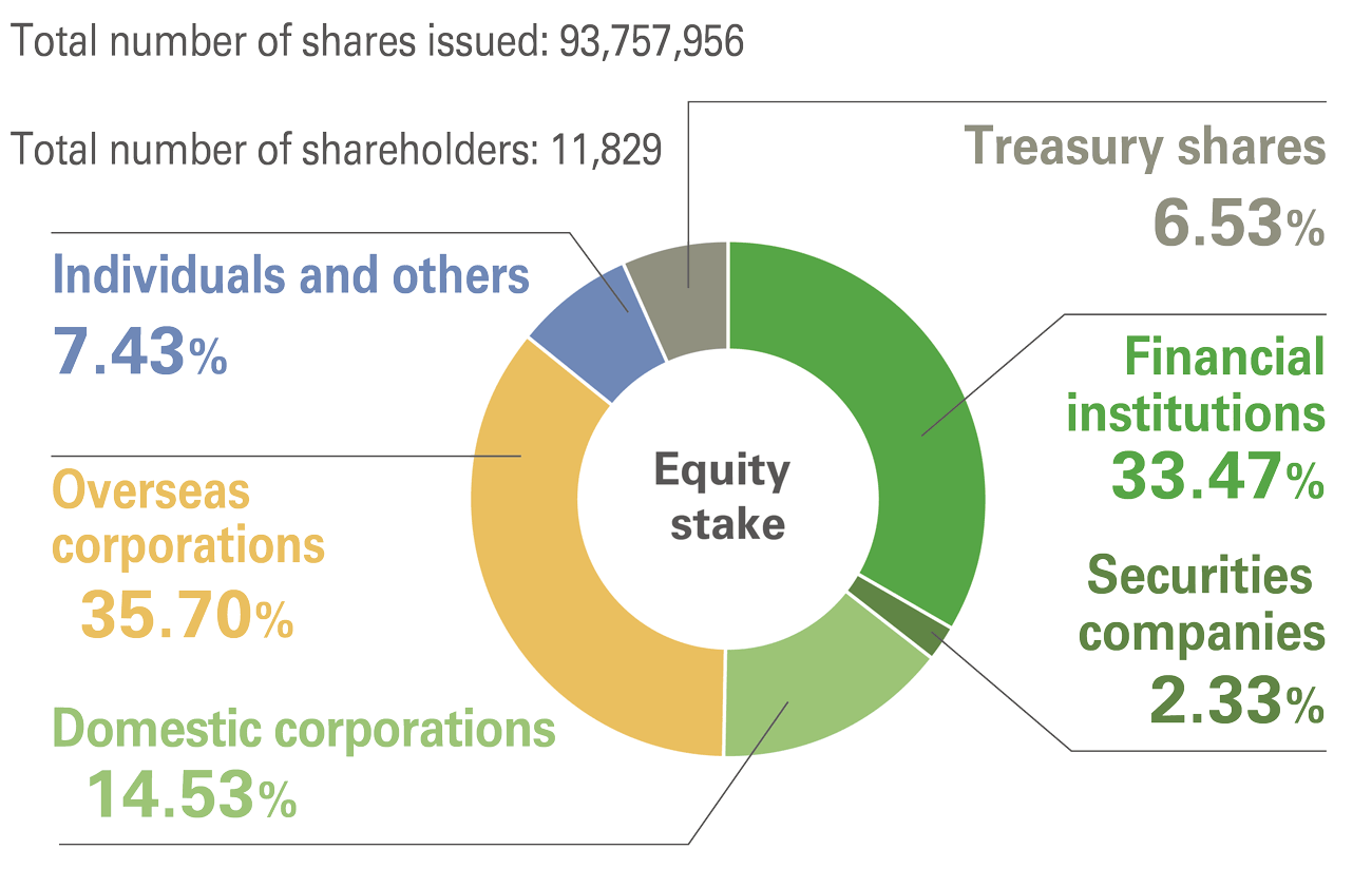 Shareholder information and equity stake
