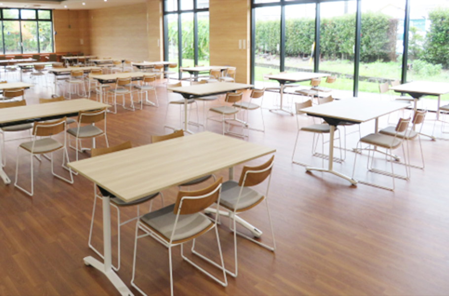 Cafeteria filled with natural light