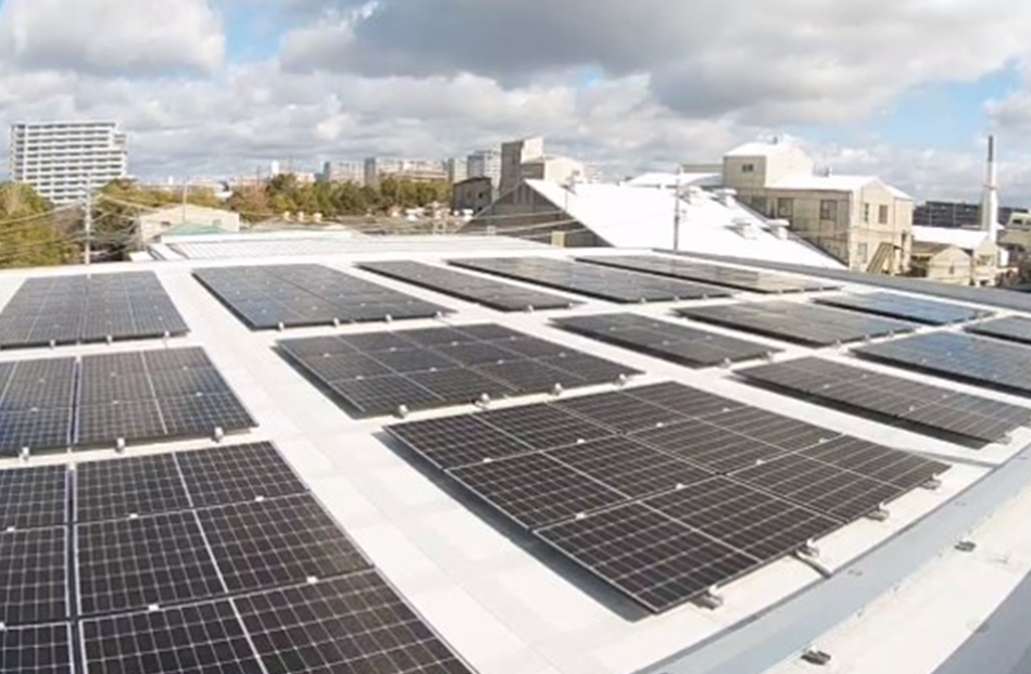 Solar panel system installed on top of highly durable waterproof sheets