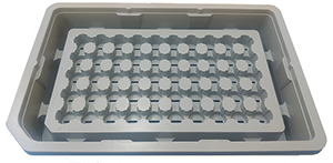 Tray for transporting parts