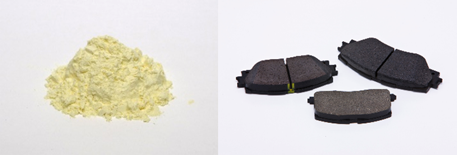 Powdered Wear-Resistant Amide-Modified Phenolic Resin (Left), Brake Pad (Right)