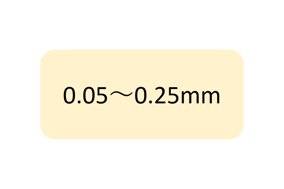薄さ0.05~0.25mm