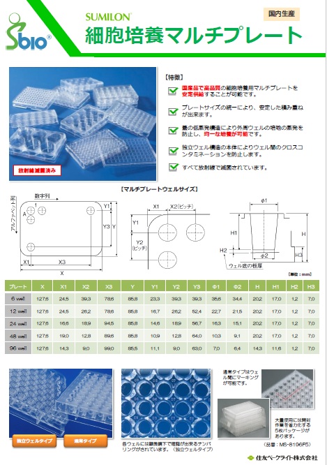細胞培養用マルチプレート