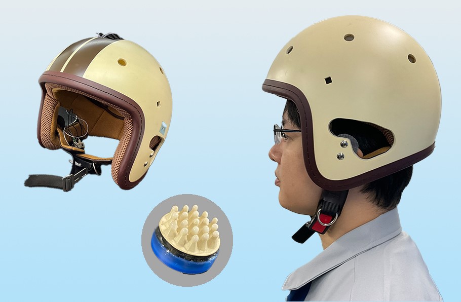自動車の運転など、厳しい環境下でもモニタリング可能なヘルメット型脳波デバイス